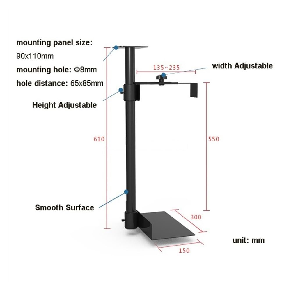 Akcesoria komputerowe CPU Under Desk Mount Bracket - Universal Steel PC Tower Under Counter Holder, 360° Swivel Adjustable Width and Heighth Hanging CPU Stand, Black Stojak na wieżę komputerową