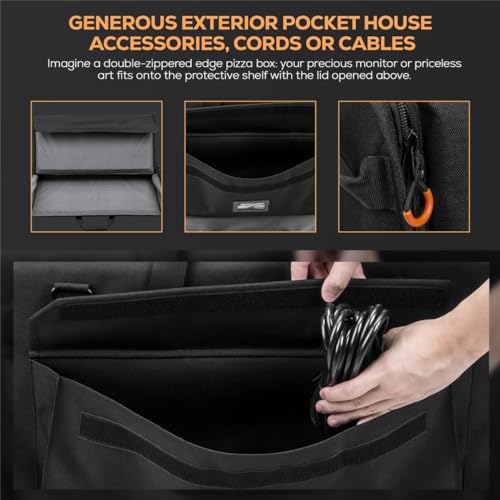 SLINGER Foldable Padded Nylon Tote Carrying Case - LCD Transport Case for Displays, Computers, Monitors & TVs Between 27" - 32" - Water Resistant - Shoulder Strap & Handle Options4