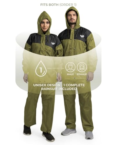 Image of Ranger Unisex 1 Set Rain Suit with Hooded Jacket & Trouser | TPU Coated Bike Riding Wear with Seam Sealed Protection