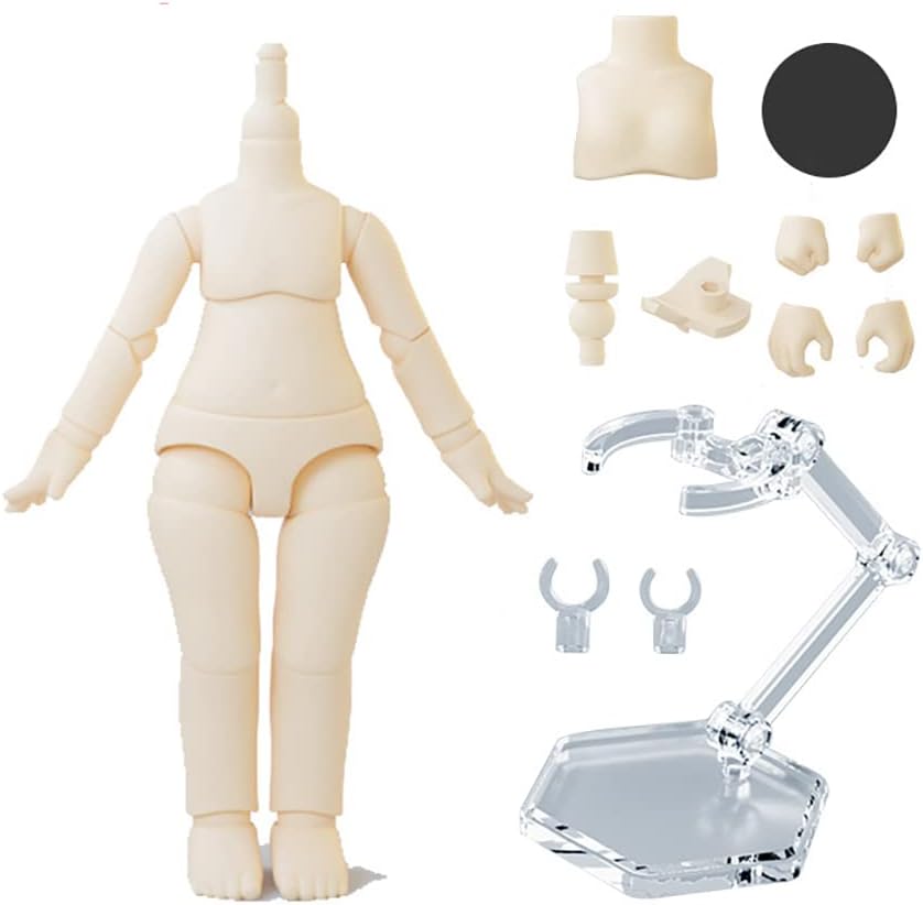 1/12 Scale BJD Doll Body 9.6cm/11cm YMY2 Body Action Figures Replacement Body Doll Accessories (Super White,9.6cm)