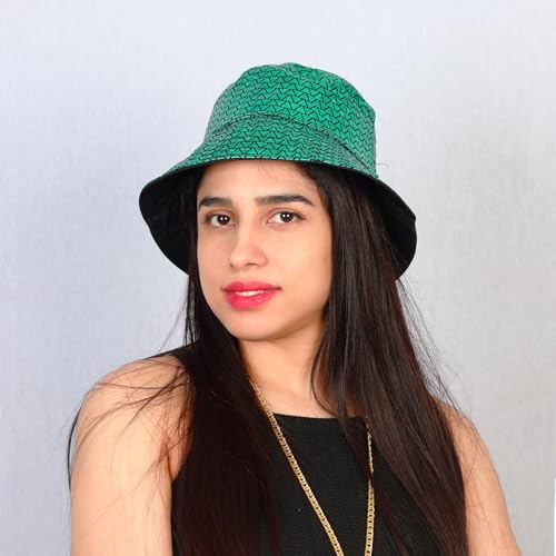 Image of Unisex Metallic Bucket Hat Waterproof Holographic Bucket Hat Fishing Hat Trendy Hip Pop Sun Cap