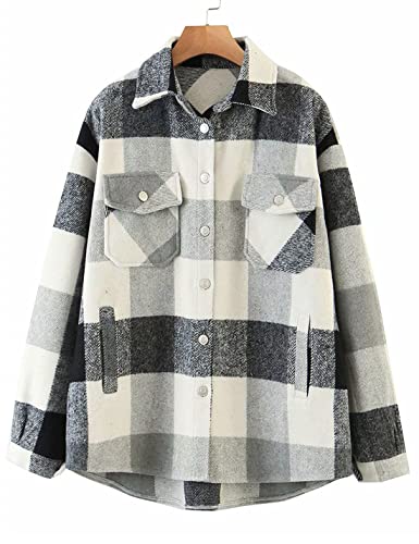 Soft Flannel Shirt Button-Down Functional Pockets 7 soft flannel shirt - black and white