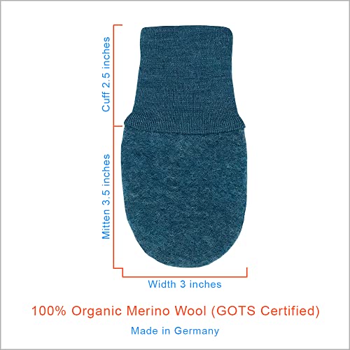 Baby Thumbless Mittens: Organic Merino Wool Snow Gloves with String3
