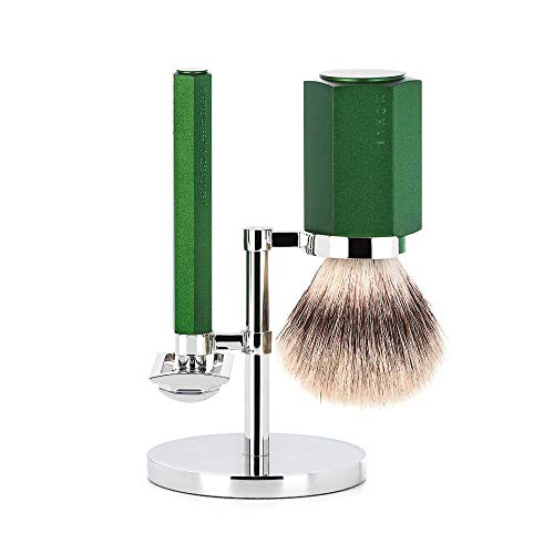 MÜHLE Hexagon Forest 3-Piece Silvertip Fiber Shaving Set
