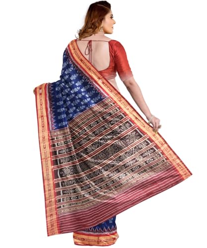 Image of Nuapatna Cotton Saree of Odisha Ikkat Orissa Traditional Handloom Sari | Bomkai | Pata | Nuapatana | sambalpuri saree | khandua patta sare | without Blouse S12