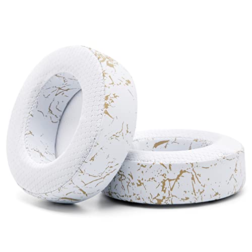 Image of WC Freeze Virtuoso - Hybrid Fabric Cooling Gel Replacement Earpads for Corsair Virtuoso Gaming Headset, Made by Wicked Cushions, Improved Durability, Thickness and Sound Isolation | (Gold Marble)