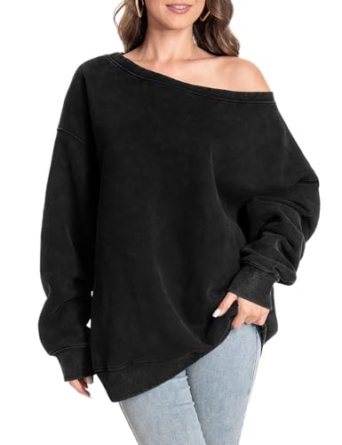 トップス celon off shoulder sweat Amazon.com: Womens Off Shoulder Sweatshirt Slouchy Long