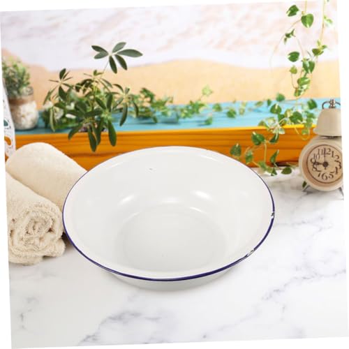 Cubeta vintage de esmalte para baño de pies y pedicura miniatura 7