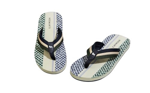Image of Neeman's Modern Striped Fusion Flip Flops for Men | Orthopedic & Cushioned Slippers | Soft, Lightweight, Flexible Indoor Outdoor Chappal