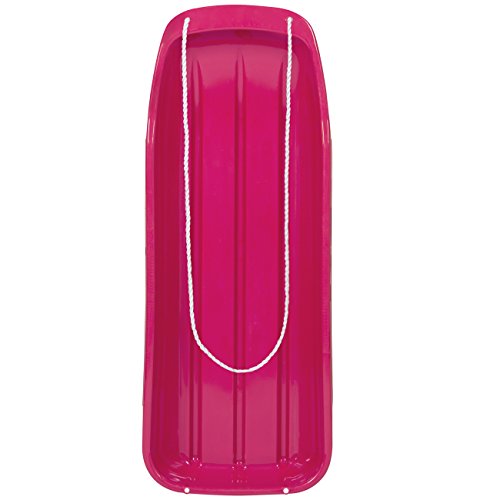 Best Choice Products 48in Kids Plastic Toboggan Snow Sled w/Pull Rope, Pink