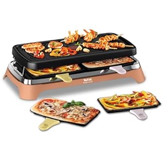 Tefal Food & Co, Raclette multifonctions intérieur et extérieur, Cuissons polyvalentes, Tapas, Snack, Raclette, Poêlons classiques et XL, 8 personnes, RE650J10