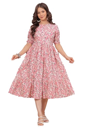 Image of Kuruti B Sheets Women's Cotton Floral Printed Regular Fit Anarkali Kurta for Women