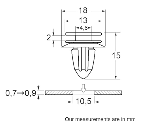 Restagraf Zierleiste für Lichtleiste, Polizeiplatte, für Nissan Fahrzeuge, 10,5 mm, Lochung, 6 Stück