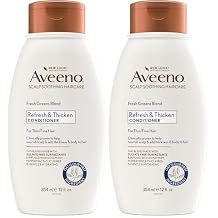 Aveeno Fresh Greens Blend Natural Volumizing Conditioner, Cucumber, Rosemary, for Fine Hair, 12 fl oz Pack of 2