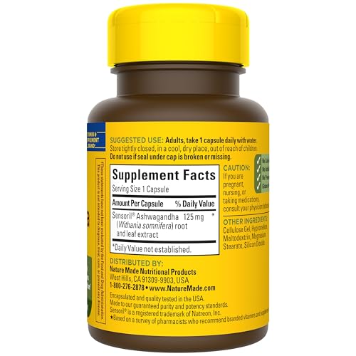 Nature Made Ashwagandha Sensoril Capsules