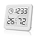 Konesky Digital Interior Termómetro del Higrómetro, Despertador de la Estación Meteorológica LCD C/F Conmutable Medidor de Humedad de Temperatura Soporte de Pared y Soporte de Mesa