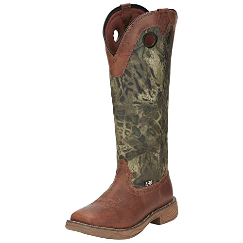 Justin Men's Rush Strike Camo Shaft Leather Pull On Snake Boot Square Toe - Se4380