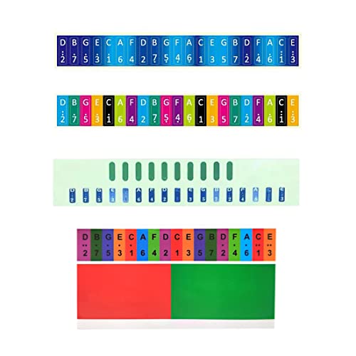 Calcomanía Kalimba,17/21 teclas Pegatinas de Piano para Pulgar 4 uds Pegatinas de Teclas Etiquetas para Personal de Kalimba Decoración de Notas Musicales para Principiantes y Niños