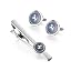 3PCs Navy Blue Silver-plated Horse