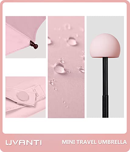 Uvanti Umbrella Small Mini Umbrella With Case - 6 Ribs Light Folding Compact Travel Umbrella Lightweight Portable Parasol For Backpack Purse - Sun & Rain Pocket Uv Umbrellas For Kids Girls Boys Women #TOP4
