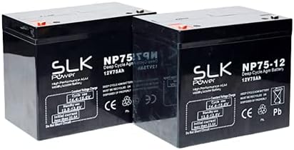SLK Power Mobility Scooter AGM Battery Pair of 2 x 12v 12ah Reliable and Long Lasting Replacement Batteries for Electric Scooters and Wheelchairs