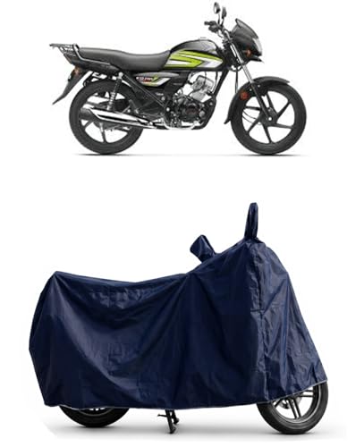Image of Shield Heavy Duty Bike Cover for Honda Cd 110 Dream | All-Season, Tear-Proof Fabric | with Side Mirror Pocket & Buckle Belt | Honda Cd 110 Dream Bike Cover (Blue)