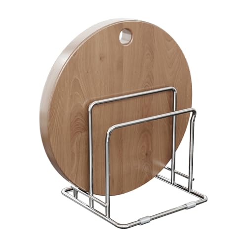 HZBL-LP Cutting Board Holder Stainless Steel Wire Chopping Board Stand Cutting Board Storage Rack Organizer with 2 Slots for Kitchen Countertop (2 Slots)