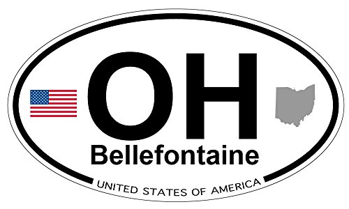Imán ovalado Bellefontaine Ohio miniatura 1