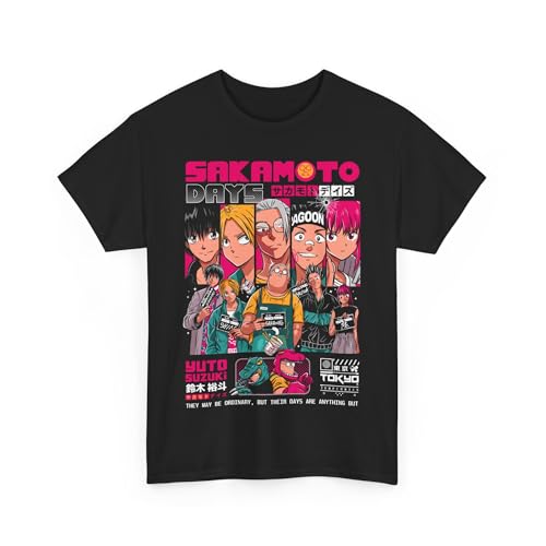 Anime Sakamoto Days Logo Taro Sakamoto Merch T-Shirt Merch Men Short Sleeve Women Funny Tee Unisex Harajuku Tops Black