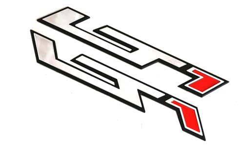 Image of Pair New LT1 Emblems 3D Badge Left and Right Engine Hood Badge Decal Replacement for Corvette C4 C7 ZR1 (Chrome Red)