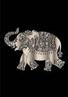 Elephant Notebook: A Classic Ruled/Lined Notebook/Journal for Writing/Motivational/Father/Brother/Mother/Sister/Friend/Cousin/Aunt/7 x 10 Inches (Animal, Black, Gold, Ornate) 1719592705 Book Cover