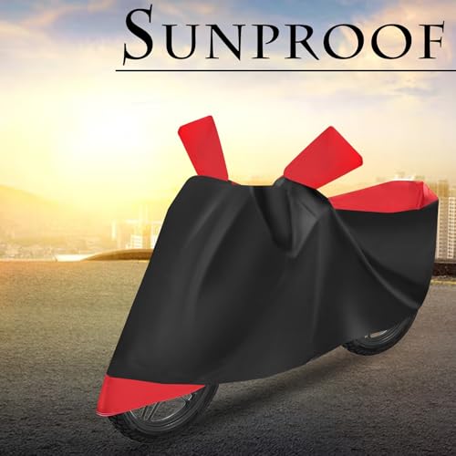 Image of Auto Hub Scooty Cover Compatible with Suzuki Access 125 with Mirror Pocket, Dustproof, Heat Resistant, Triple Stitched, Access 125 Scooty Cover- Black, Red