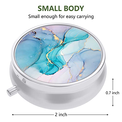 Image of Pill Box, Small Pill Case for Purse & Pocket, Travel Medicine Organizer