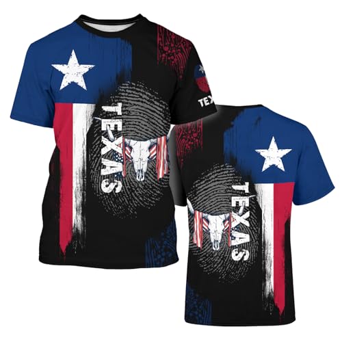 Men's American State T-Shirts 3D Printed Novelty Graphic Short Sleeve Shirts Casual Crew Neck Tees Unisex Fashion Tops3