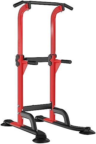 SogesHome Power Tower Pull Up Bar and Dip Station Adjustable Height Dip Stand Multi-Functional Strength Training Fitness Workout Station