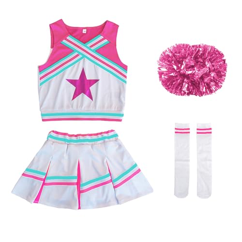 Disfraz completo uniforme animadora niña rojo blanco miniatura 3