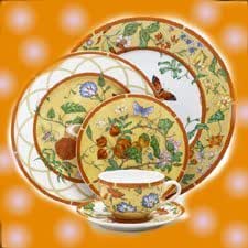 Service à Café Hermès Siesta Morning Soup - Tasse Et Soucoupe Jaune Floral - 2 Sets Neufs Sans Boîte