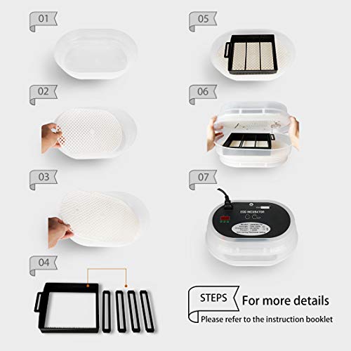 VIVOHOME Egg Incubator Mini Digital Poultry Hatcher ...