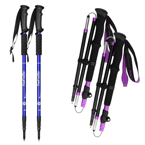 TheFitLife Anti Shock Trekking Poles + Folding Poles Aluminum