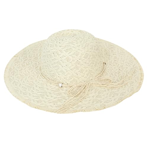 FabSeasons Chic Foldable Women's Sun Hat - Stylish Wide Brim Beach Cap for Summer Sun Protection - Packable and Versatile! for Poolside Lounging or Beach Escapes - Fashionable Yet Functional Headwear