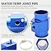 MINGABC Temperature Gauge Radiator Sensor Adapter with Hose Clamps Aluminum Black for Water Temp Joint Pipe (Blue, 40MM)