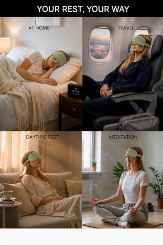 Image of Eye Mask for Sleeping for Women, Velvet Super Soft Sleep Mask Blind Fold for Comfortable Sleep, Travelling, Meditation & Relaxation, Eye Pad for Girls, Blind Fold for Sleeping - Green (Pack of 1)