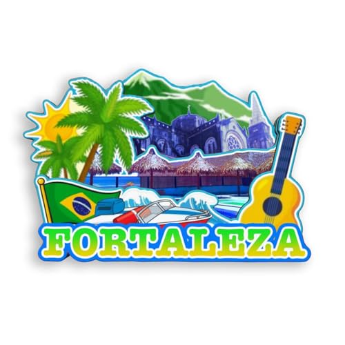 Quwsne Magnete per frigorifero Fortaleza Brasile, souvenir da viaggio in città, regali turistici, 3D, monumenti classici, artigianato fatto a mano, decorazione per la casa, 1916