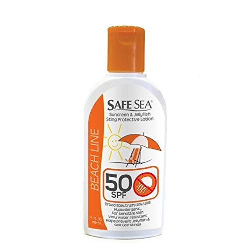 SAFE SEAAnti-jellyfish Sting Protective Lotion - Sunscreen - Sunblock - Sea Lice - Jelly Fish (SPF50, 4oz Bottle) by Safe Sea