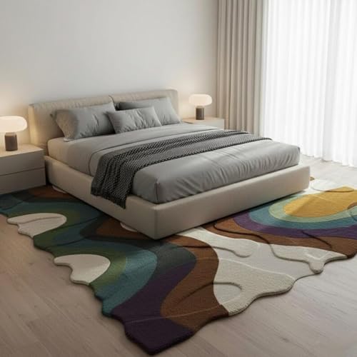 Image of Hand Made Tufted Carpet Premium Wool Abstract Irregular Design Non Slip Area Rug for Living Room Weight- |84 Pound|Size-12x15 Feet (144x180 Inch)