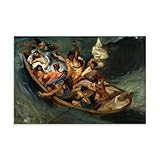 Póster de Eugène Delacroix Cristo en el mar de Galilea, impresiones artísticas, impresiones fotográficas, decoración de pared, lienzos, regalos, decoración del hogar, 60 x 90 cm