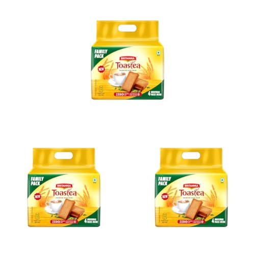 Image of Britannia Toastea Premium Bake Rusk 1Kg (250g X 4) (Pack of 3)