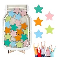 QOMJUFA Belohnungsglas, Belohnungsglas aus Holz, Belohnungsglas für Kinder, Stern Belohnungsgläser, Motivierendes Belohnungsglas für Gutes Benehmen, Personalisiertes Belohnungsglas