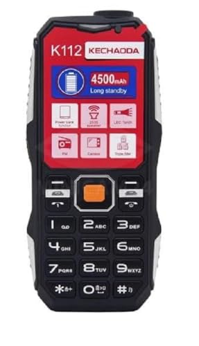 Image of KECHAODA K112, Triple Sim Phone (Black) Speaker with Amplifier, PMMA 2.5D Glass,1.3 MP Camera, Keypad Mobile, DJ Sound with Power Bank System (Big Size & Heavy Phone)