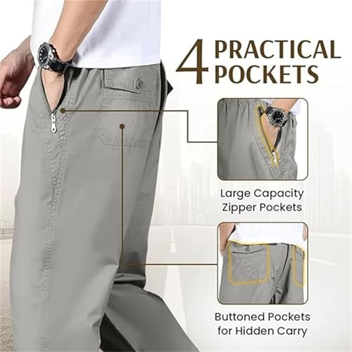 Puliam Mens Stretch Pants, Puliam Pants for Men, Easetactic - Flex Fit Zipper-Pocket Durable Pants3